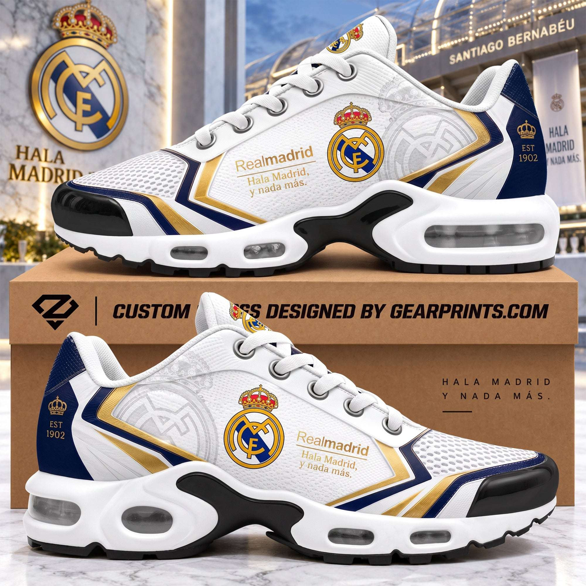 Real FC Est 1902 Sneakers 2026 Real Madrid Merch Gifts For Boyfriend