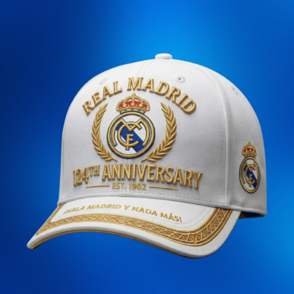 Real Madrid 124Th Anniversary Est 1902 Hat Real CF Merch 2026 Gifts For Football Fans