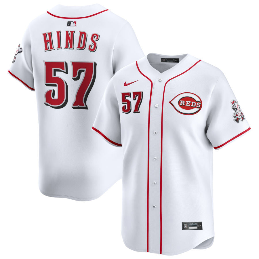 Rece Hinds Cincinnati Reds 2025 Home Limited Jersey - White
