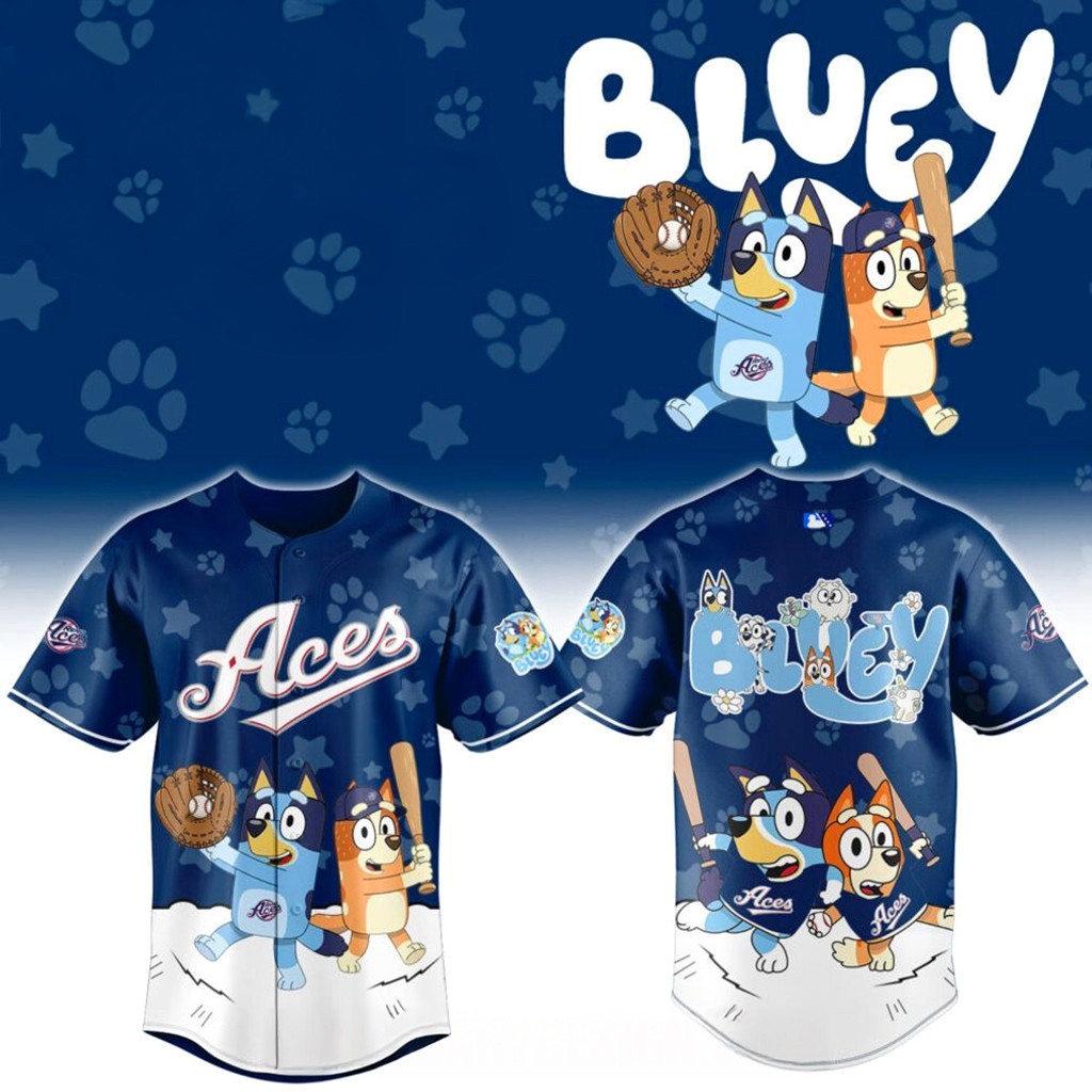 Reno Aces Bluey Night Game Jersey 2026 Reno Aces Merch Presents For Baseball Fans