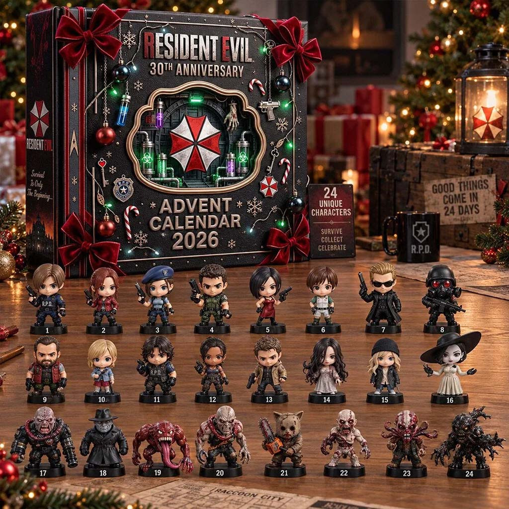 Resident Evil 30th Anniversary Advent Calendar 2026 Christmas Ornaments Resident Evil Merch