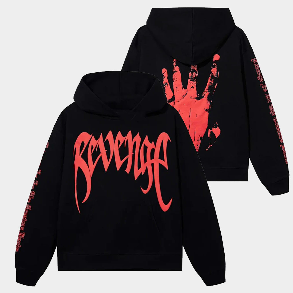 Revenge Merch X Kill Hoodie Hand Revenge Hoodie Black Red Best Gifts For Him
