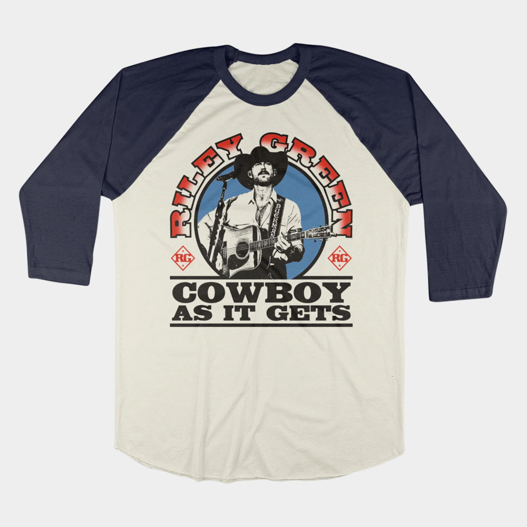 Riley Green Merch 2026 Cowboy As It Gets Raglan Shirt Gifts For Country Music Lovers