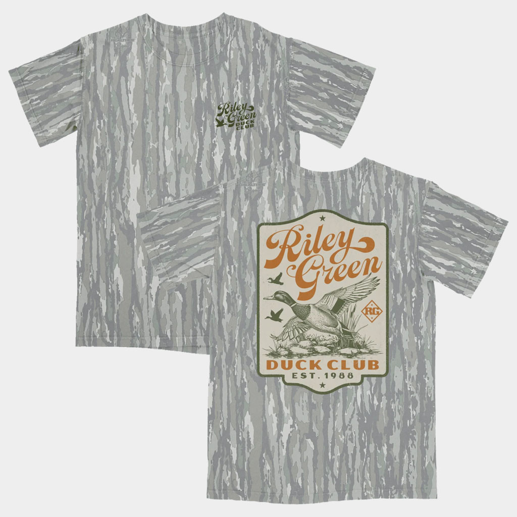 Riley Green Merch 2026 Duck Club Camo T-Shirt Gifts For Country Music Lovers