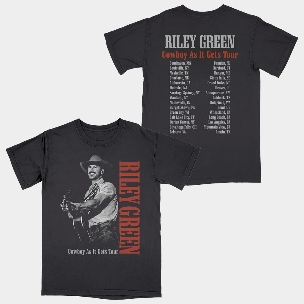 Riley Green Merch 2026 Photo Tour T-Shirt Cowboy As It Gets Tour Shirt Gifts For Music Fans