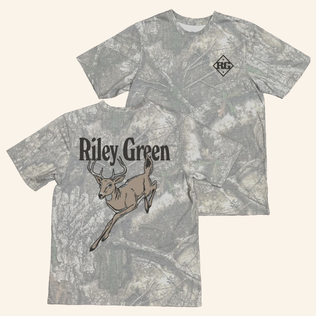 Riley Green Merch Deer Realtree Camo T-Shirt Unique Gifts For Husband
