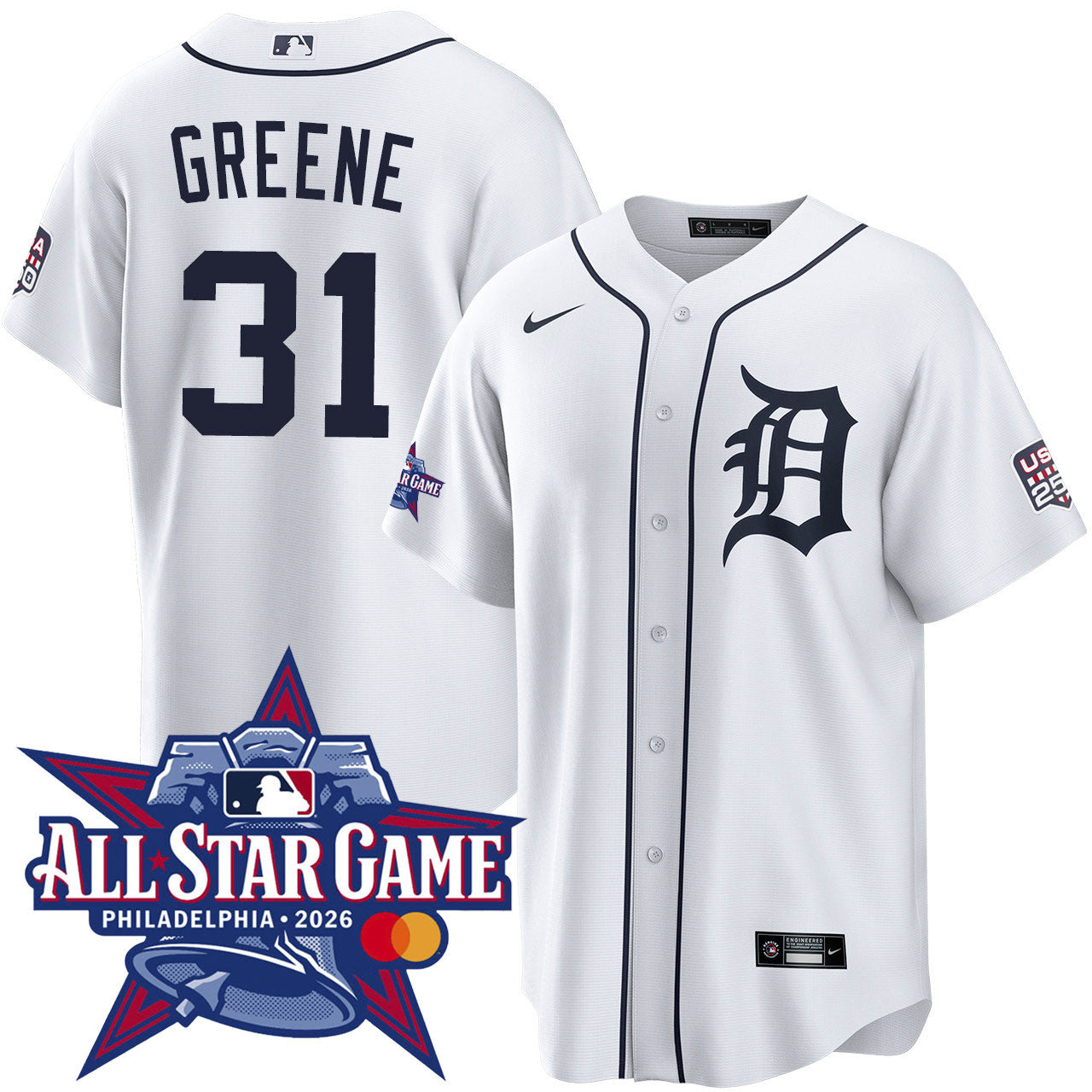 Riley Greene Detroit Tigers 2026 All-Star Game Home Jersey - White