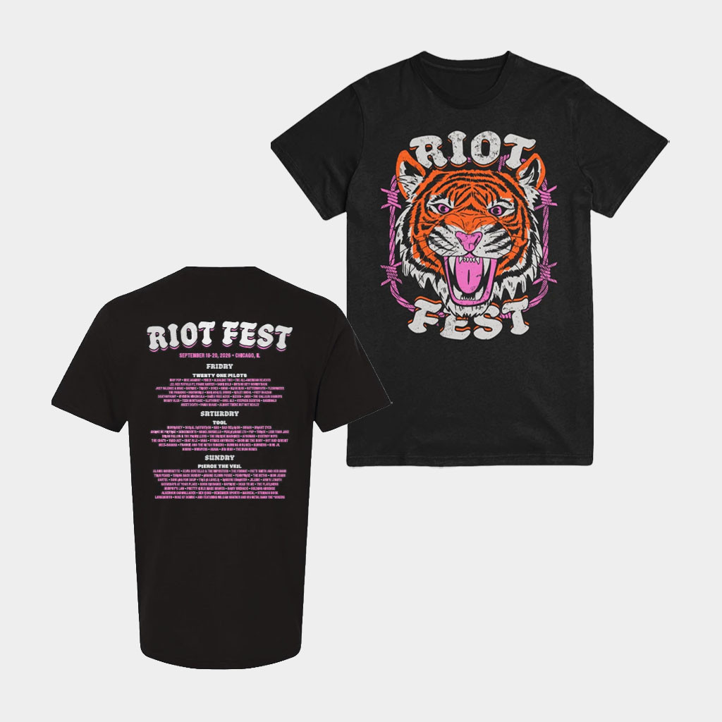 Riot Fest 2026 Chicago Merch Tiger Lineup T-Shirt Cool Gifts For Music Lovers