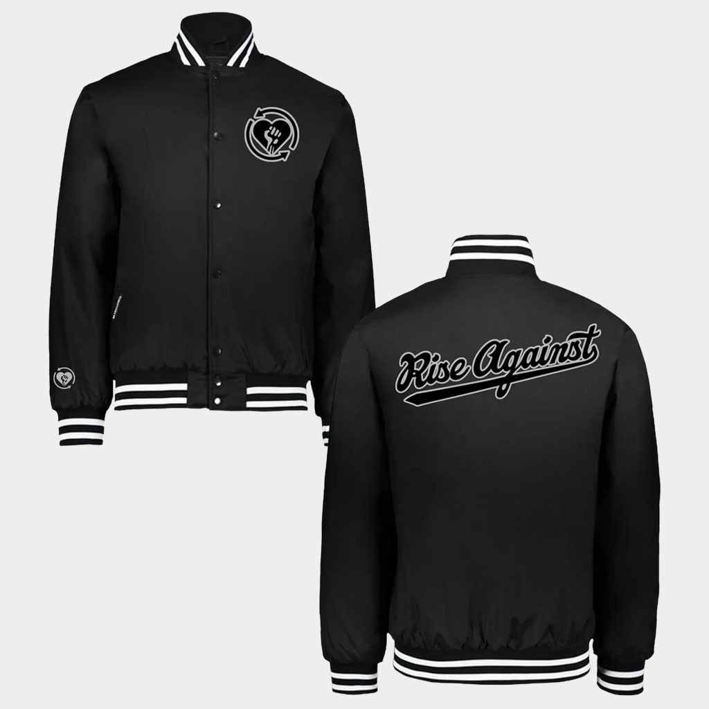 Rise Against Merch 2026 Dug Out Jacket Black Presents For Rock Music Lovers