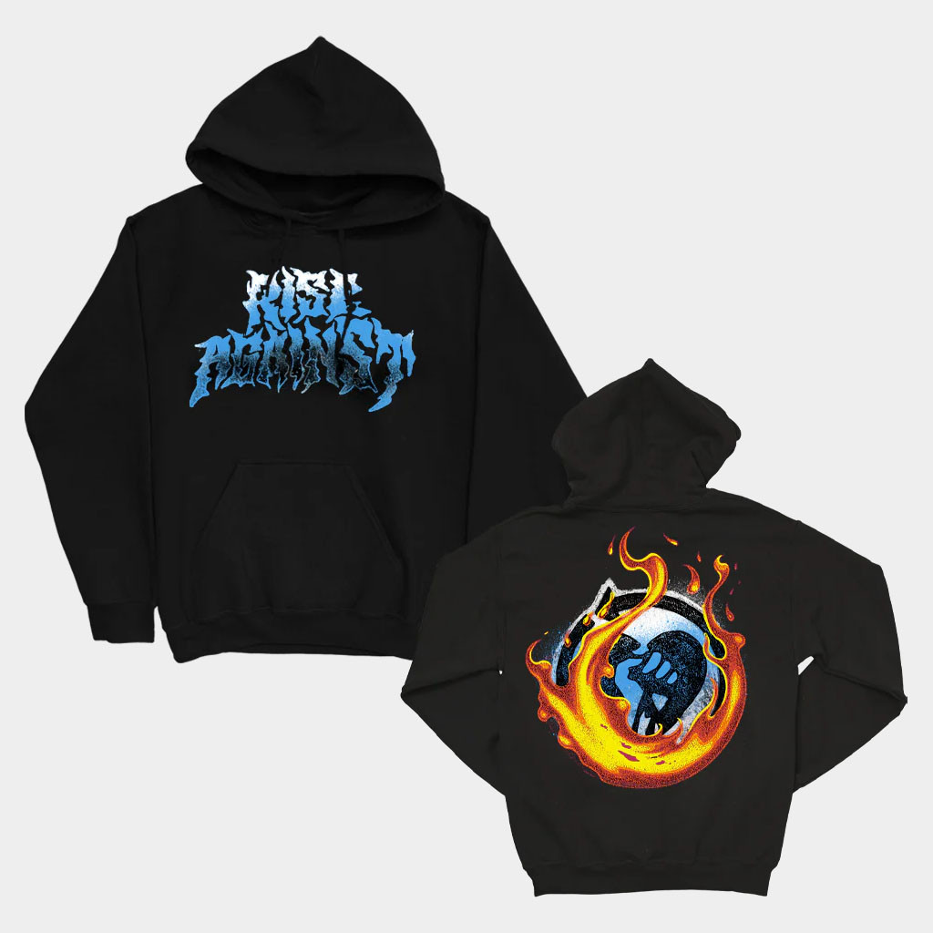 Rise Against Merch 2026 Flamed Heartfist Hoodie Black Gift For Rock Band Fans