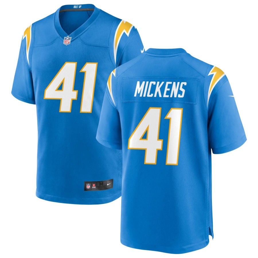 RJ Mickens Los Angeles Chargers 2025 Game Jersey - Powder Blue