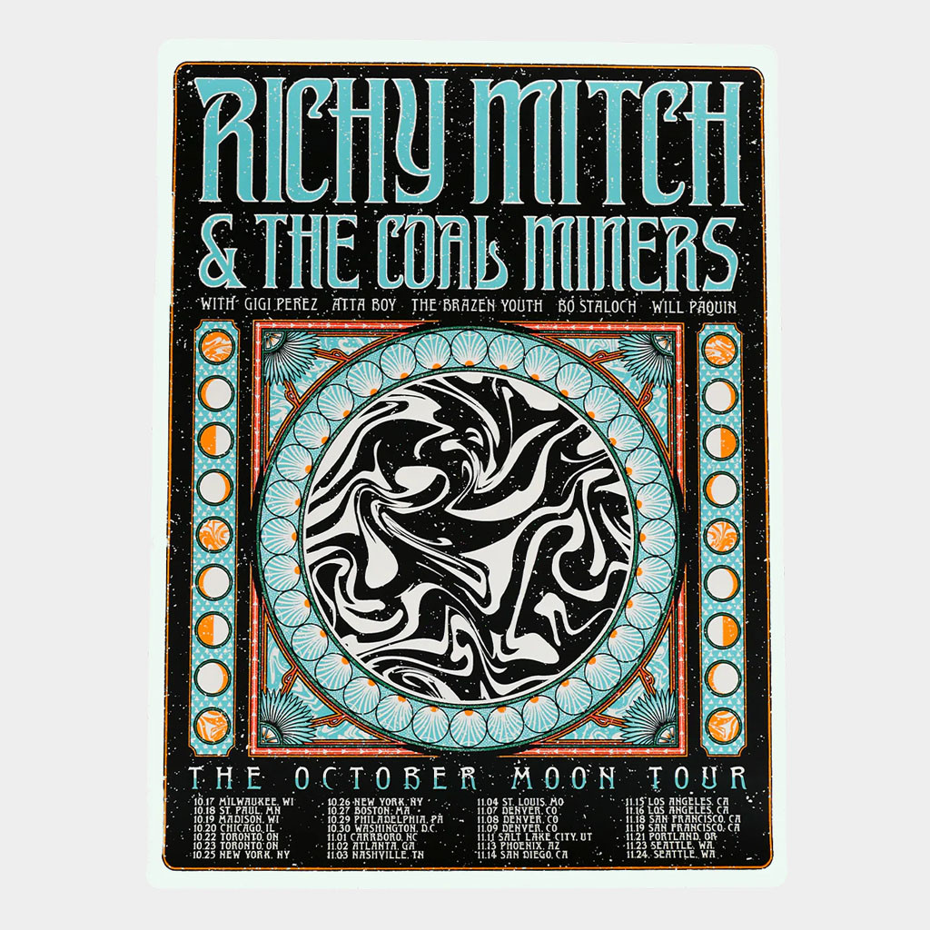 RMCM Merch October Moon Tour Poster Richy Mitch And The Coal Miners Poster Home Decor