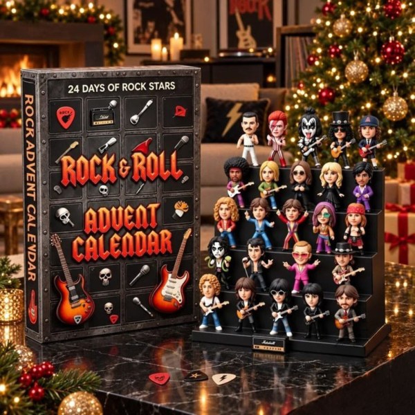 Rock And Roll Christmas Ornaments Advent Calendar 2026 24-Day Countdown Holiday Tree Decor - Image 2