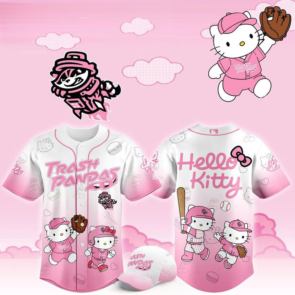 Rocket City Trash Pandas X Hello Kitty 2026 Night Pink Baseball Jersey Gifts For Baseball Lover