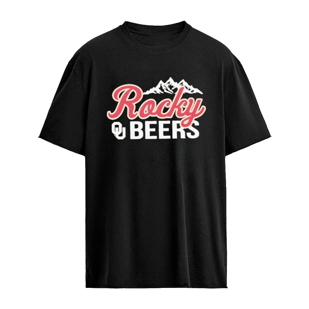 Rocky Beers Oklahoma Sooners NCAA Football Mountain T-Shirt