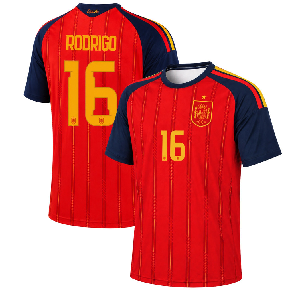 Rodrigo #16 Spain Home Jersey Spain World Cup 2026 Merch National Team Football Fan Gear Gifts