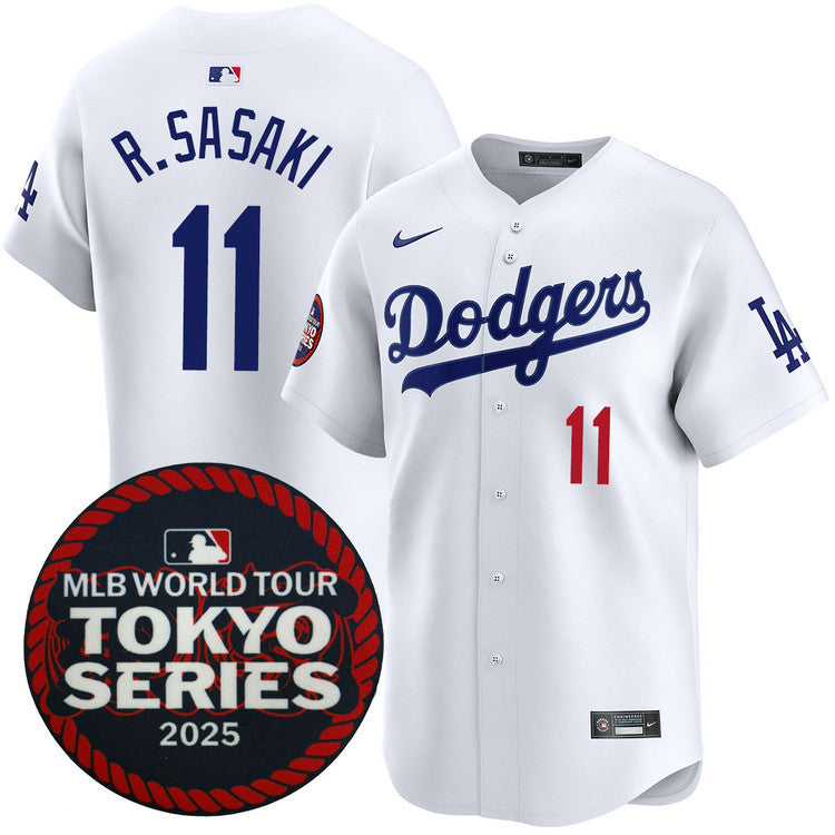 Roki Sasaki Los Angeles Dodgers 2025 Home Tokyo Series Jersey - White