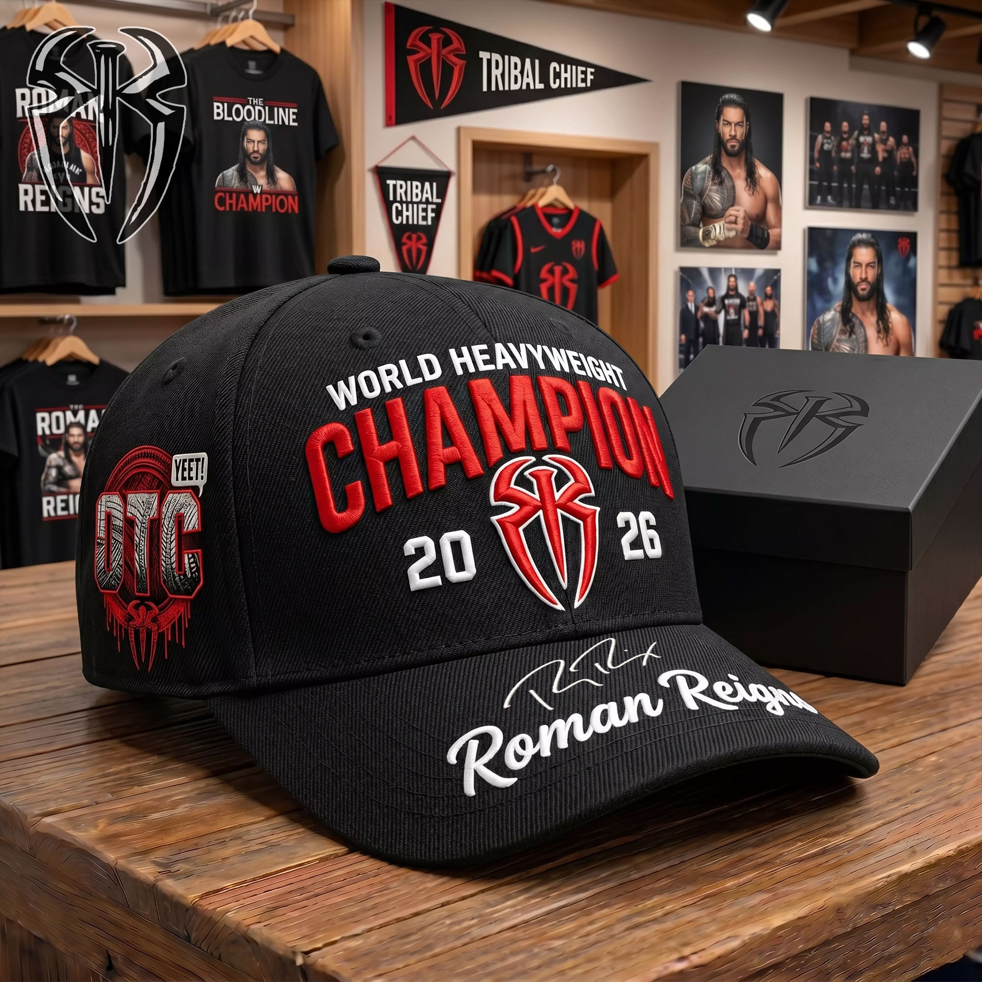 Roman Reigns 2026 World Heavyweight Champion Hat Roman Reigns Merch Gifts For WWE Fans