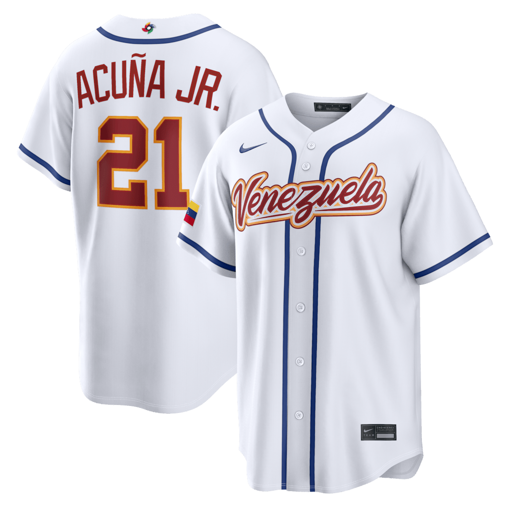 Ronald Acuna Jr #21 Venezuela WBC 2026 Home Stadium Jersey Venezuela World Baseball Classic Merch