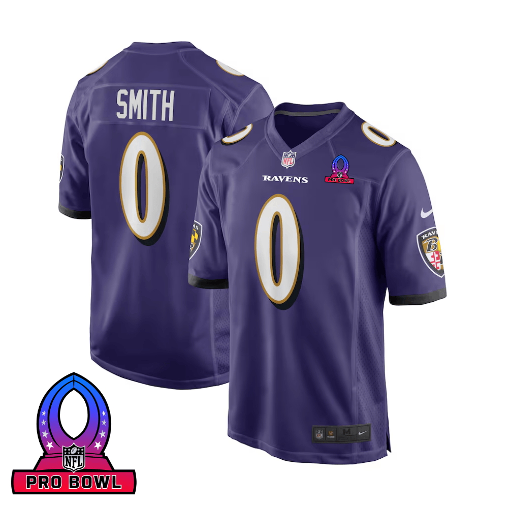 Roquan Smith Baltimore Ravens 2025 Pro Bowl Patch Game Men Jersey - Purple