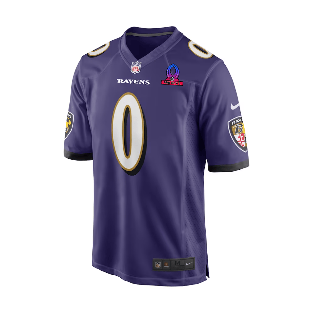 Roquan Smith Baltimore Ravens 2025 Pro Bowl Patch Game Men Jersey - Purple - Image 2