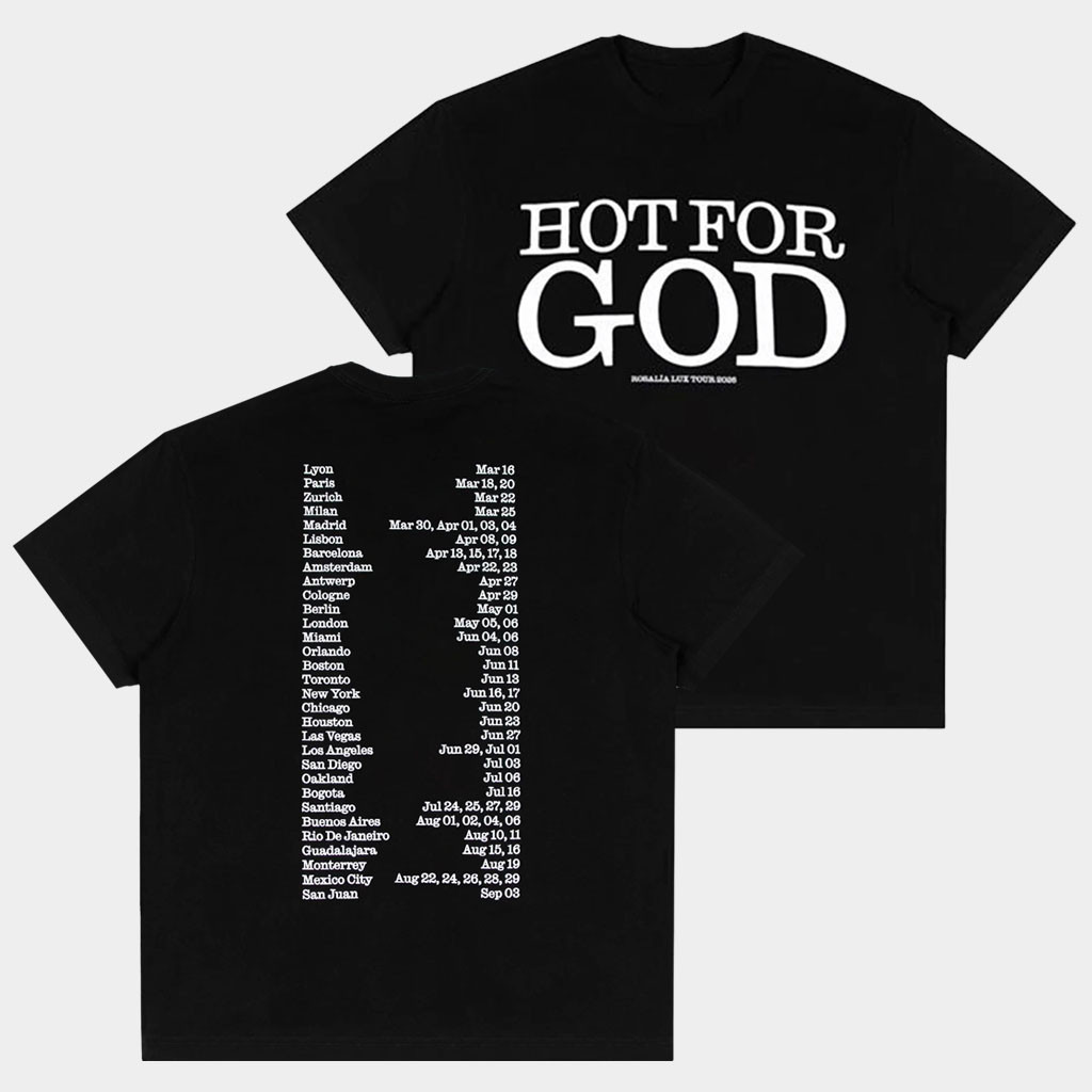 Rosalia Merch 2026 Hot For God Black T-Shirt Lux Tour Merch Best Gift For Music Fans