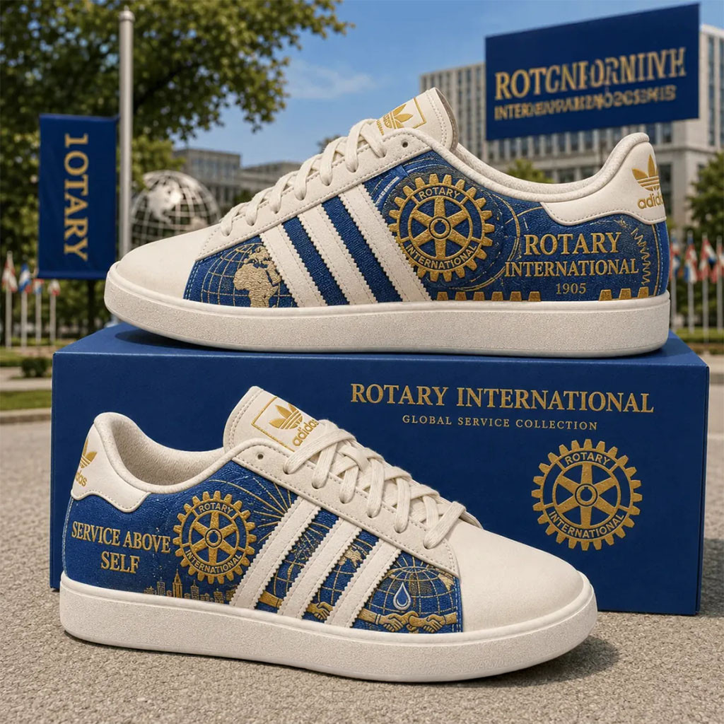 Rotary International Service Above Self Blue Gold Shoes Rotary Club Merch Gifts for Rotarians