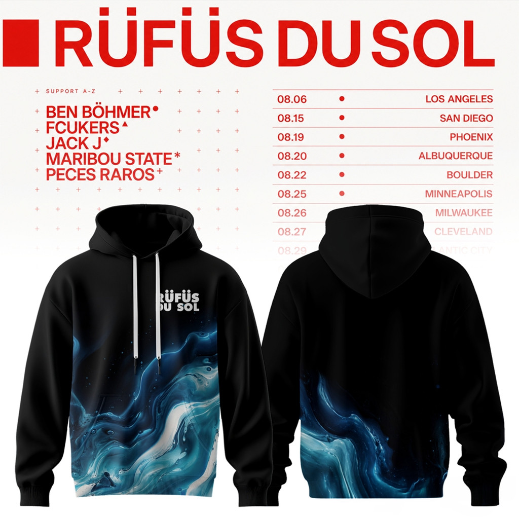 Rufus Du Sol 2026 Tour Hoodie Rufus Du Sol Merch Present For Band Fans
