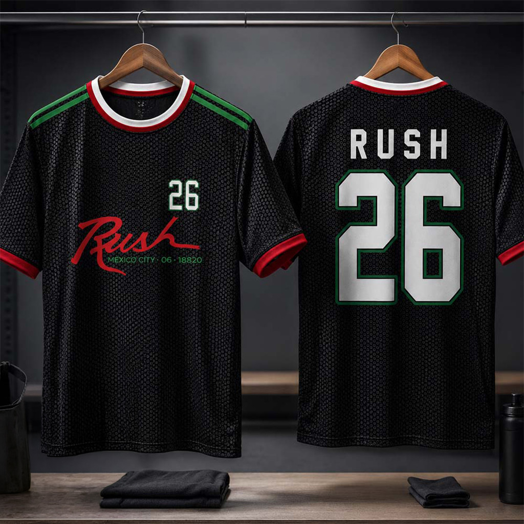 Rush Band Fifty Something Tour 2026 Mexico For 18 And 20 June 2026 Football Jersey RUSH Merch