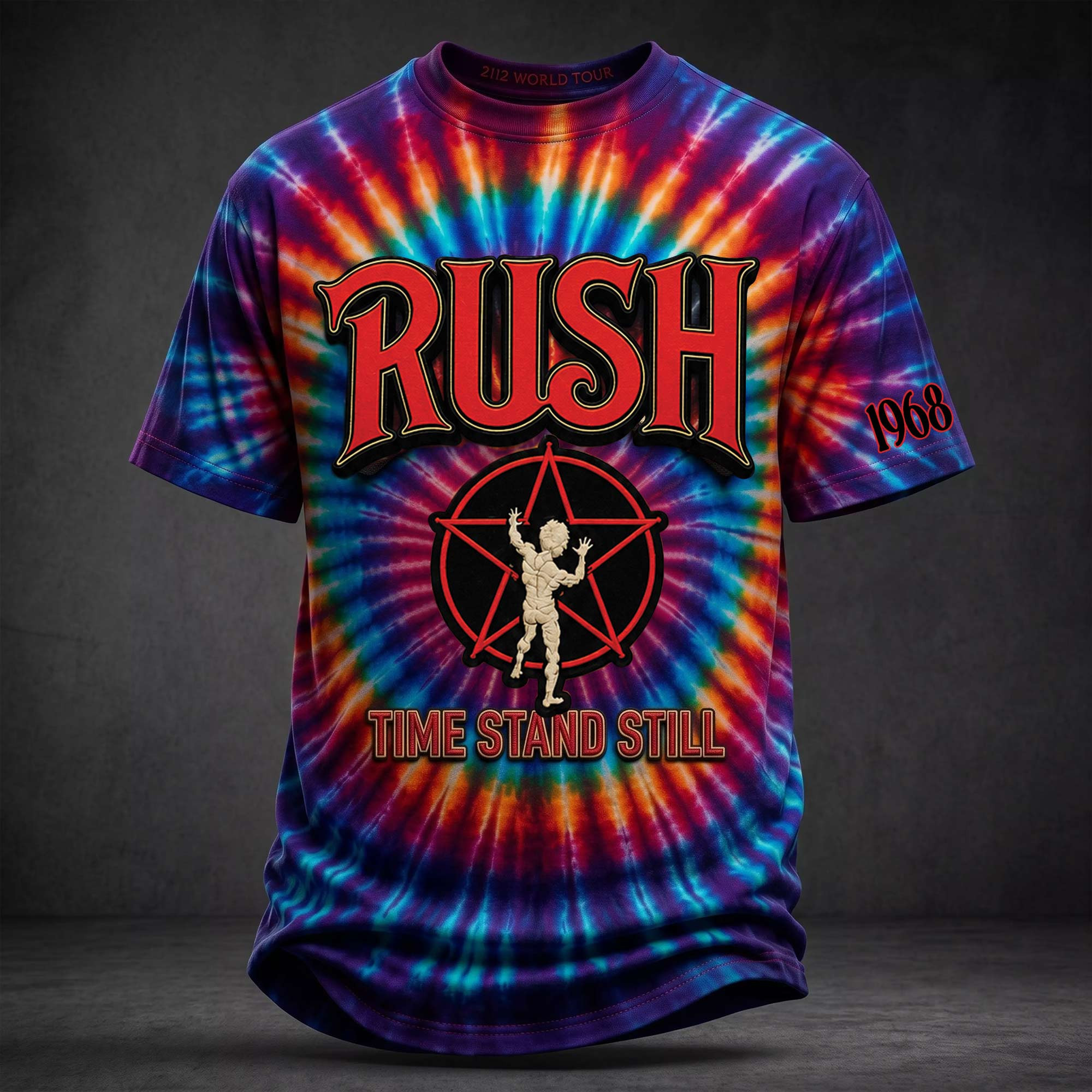 RUSH Band Time Stand Still Tie Dye T-Shirt Starman Shirt RUSH Band Merch Father's Day Gift Idea