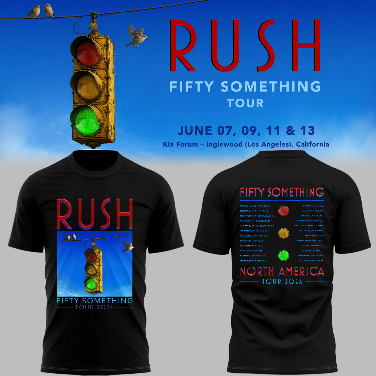 Rush Fifty Something Tour T-Shirt 2026 Rush Merch Birthday Present For Men