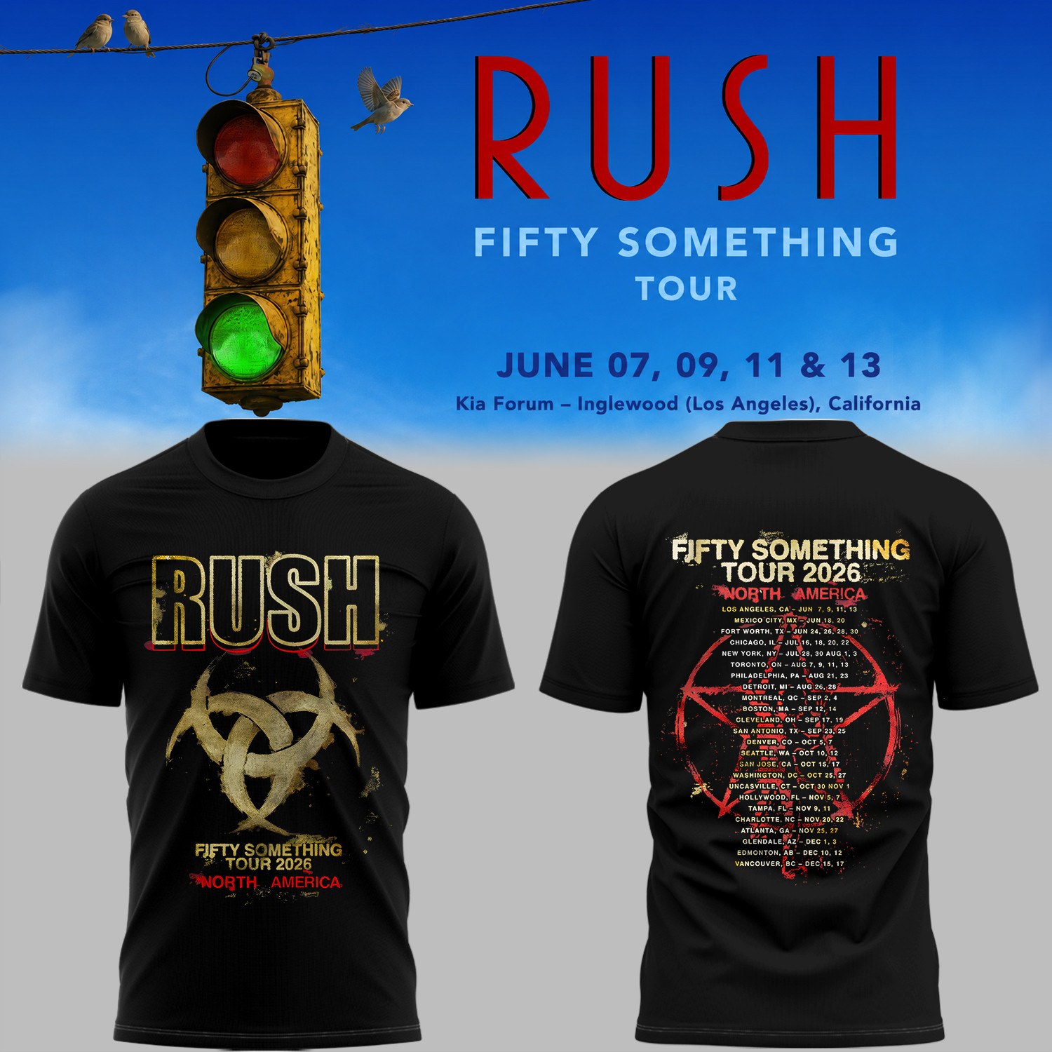 Rush Fifty Something Tour T-Shirt 2026 Rush Merch Unique Birthday Gift For Men