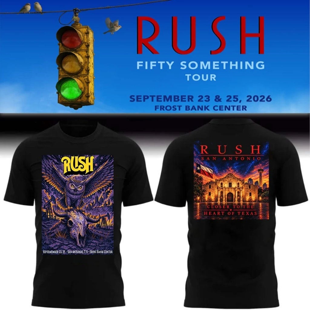 Rush San Antonio TX Concert T-Shirt Fifty Something Tour 2026 Rush Band Merch Fans Gifts