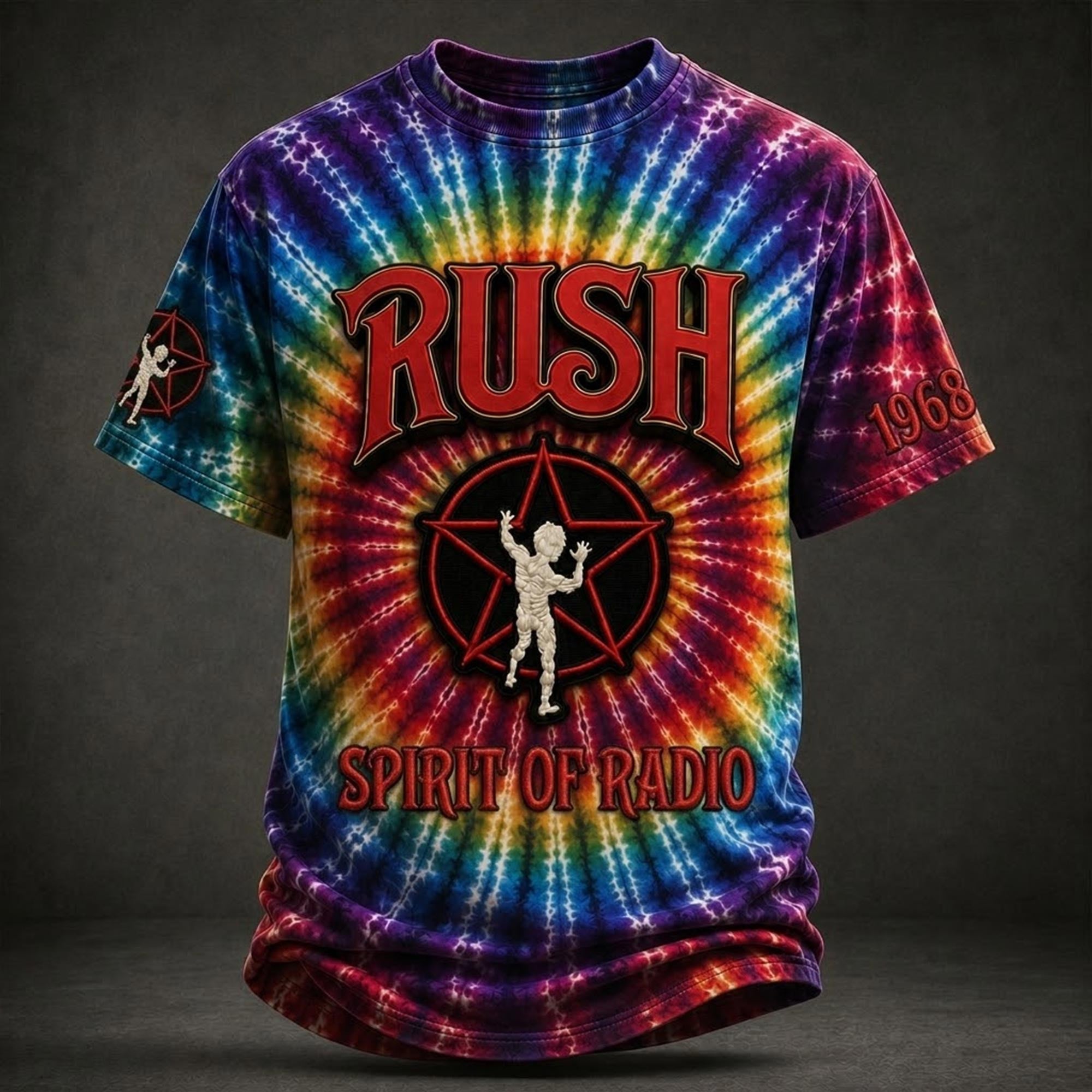 RUSH Spirit Of Radio Tie Dye T-Shirt Starman Shirt RUSH Band Merch Gift For Rock Fans