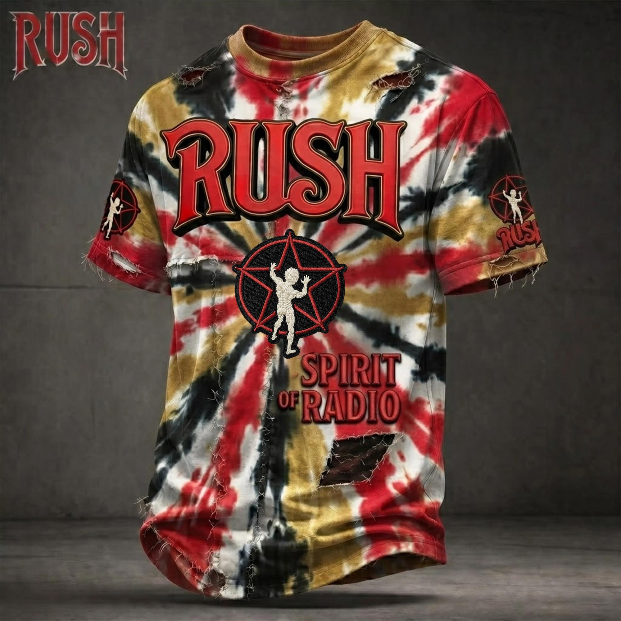 RUSH Spirit Of Radio Tie Dye T-Shirt Starman Shirt RUSH Band Merch Present For Music Lovers