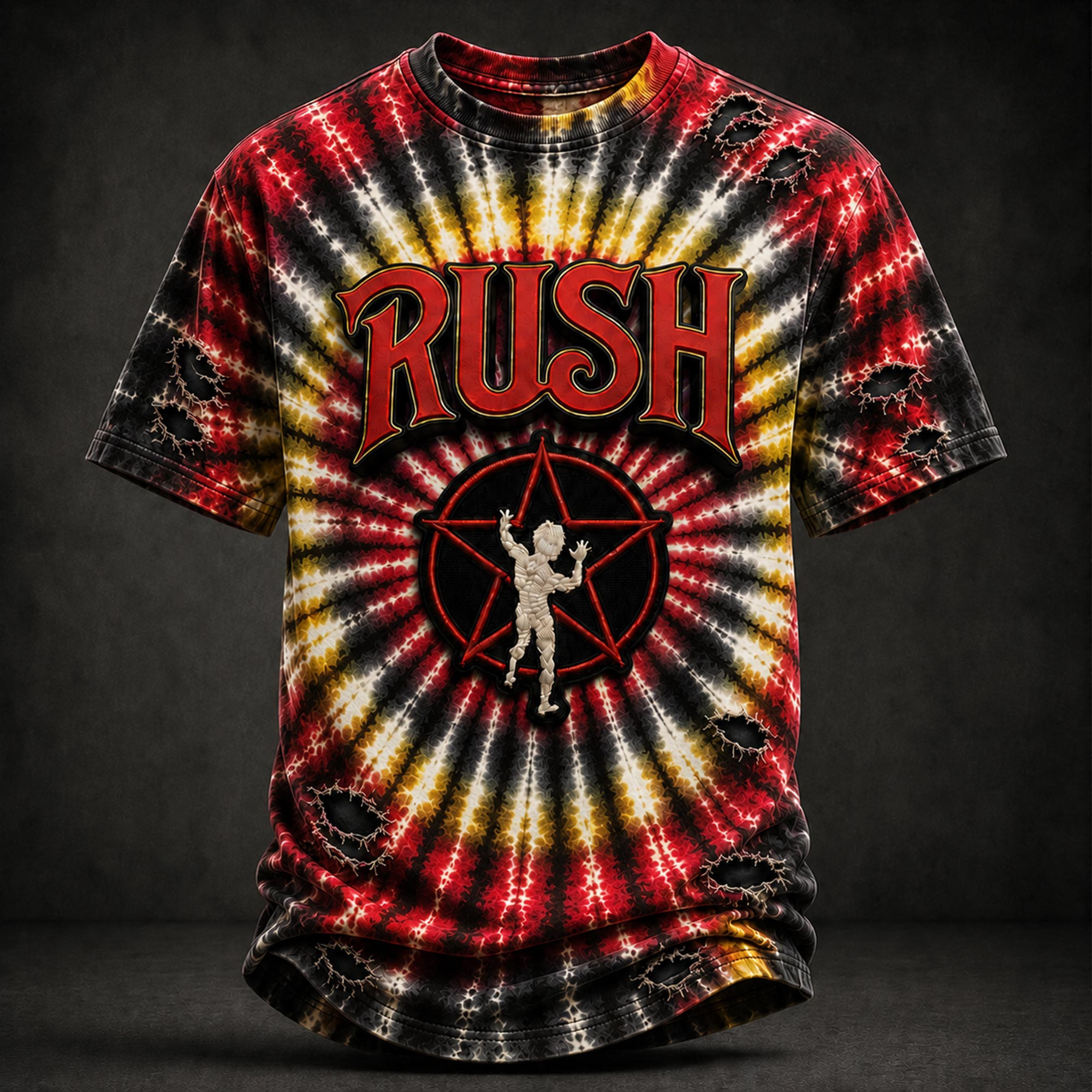 RUSH Starman Tie Dye T-Shirt RUSH Band Merch Best Gift For Rock Music Lovers