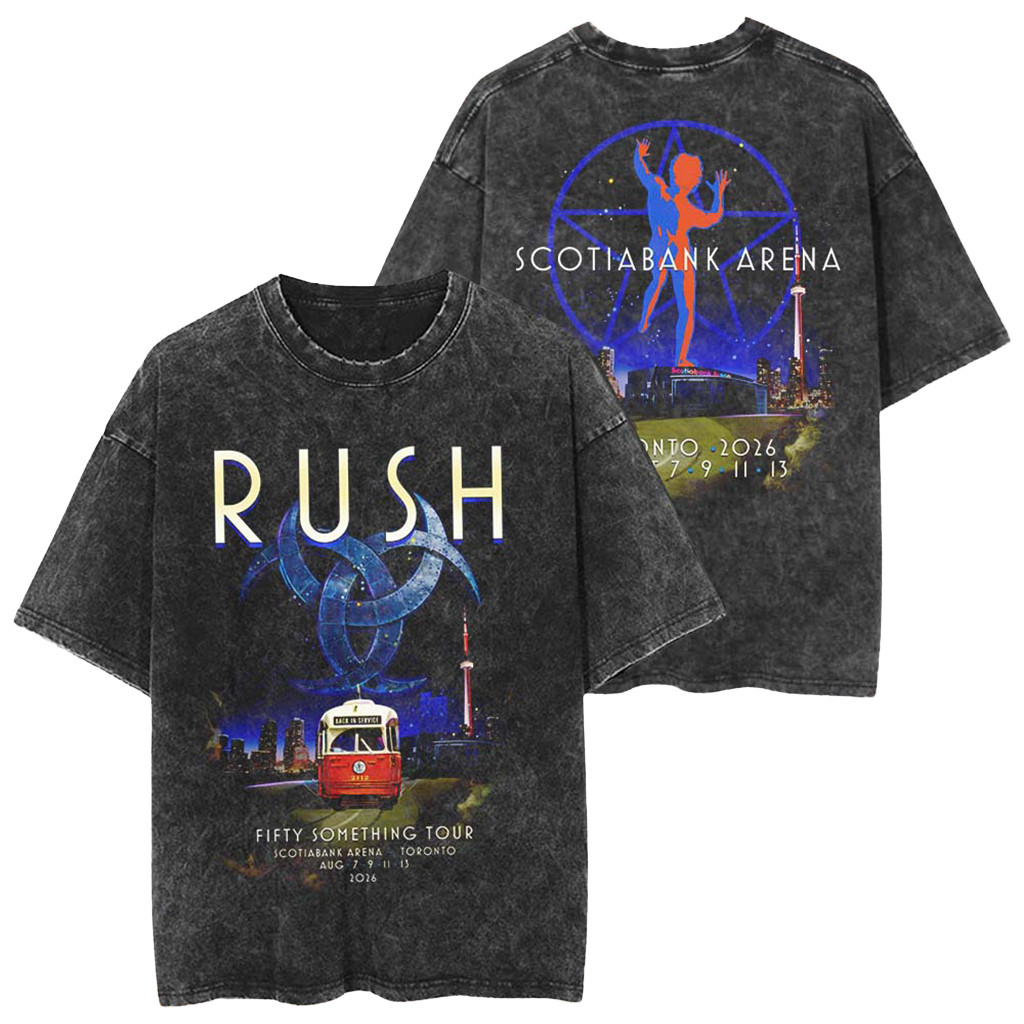 Rush Toronto ON Canada 2026 Event At Scotiabank Arena On August Washed T-Shirt Rush Merch
