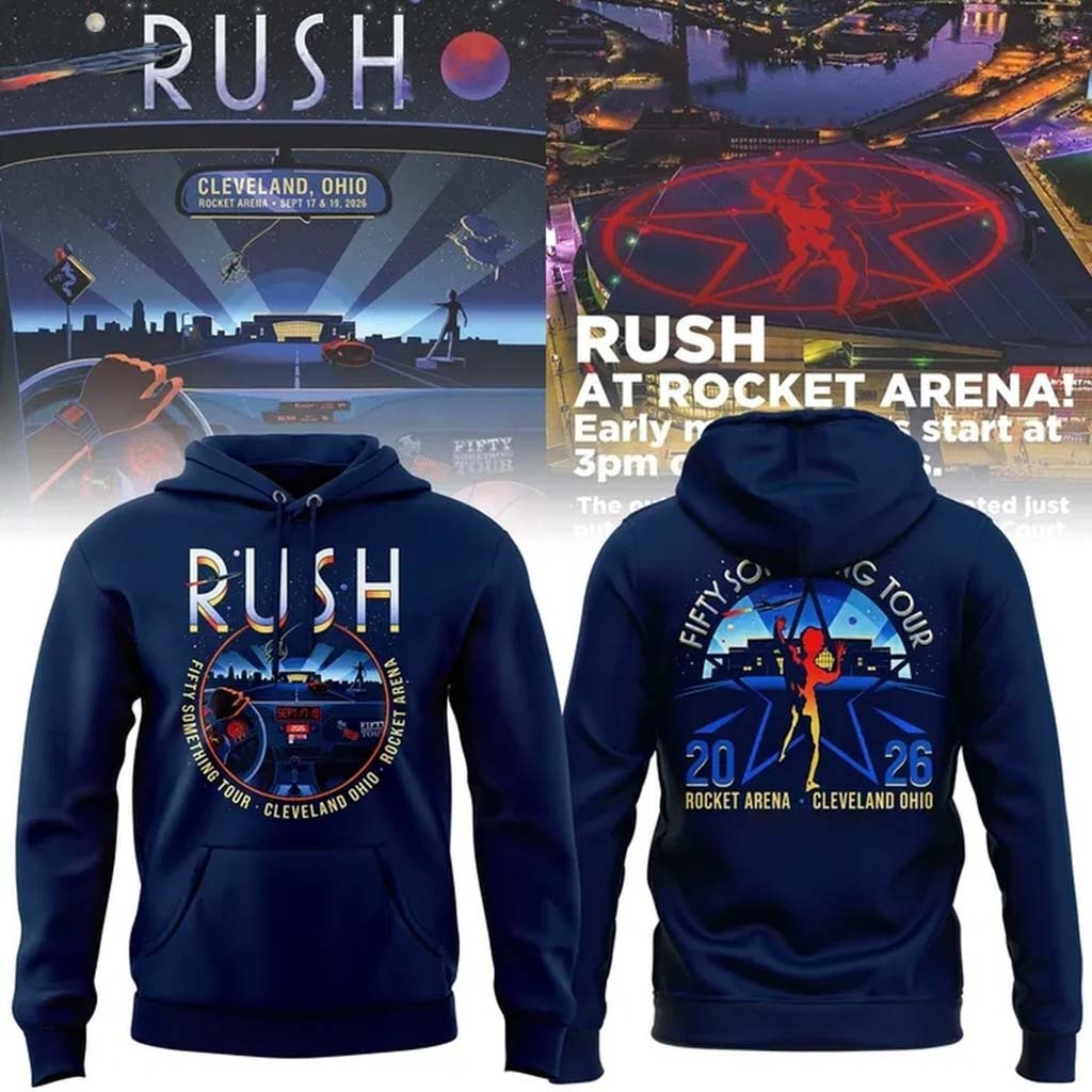 RUSH X Cleveland Cavaliers Merch Fifty Something Tour 2026 Hoodie Gift For Music Lovers
