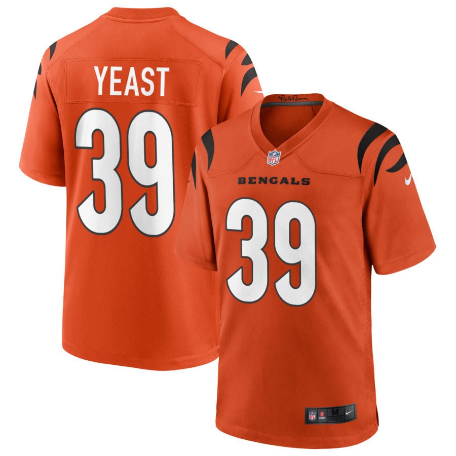 Russ Yeast Cincinnati Bengals 2025 Alternate Game Jersey - Orange