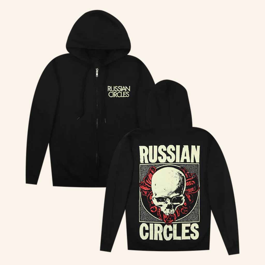 Russian Circles Merch Skullflower Black Zip Hoodie Presents For Music Lovers