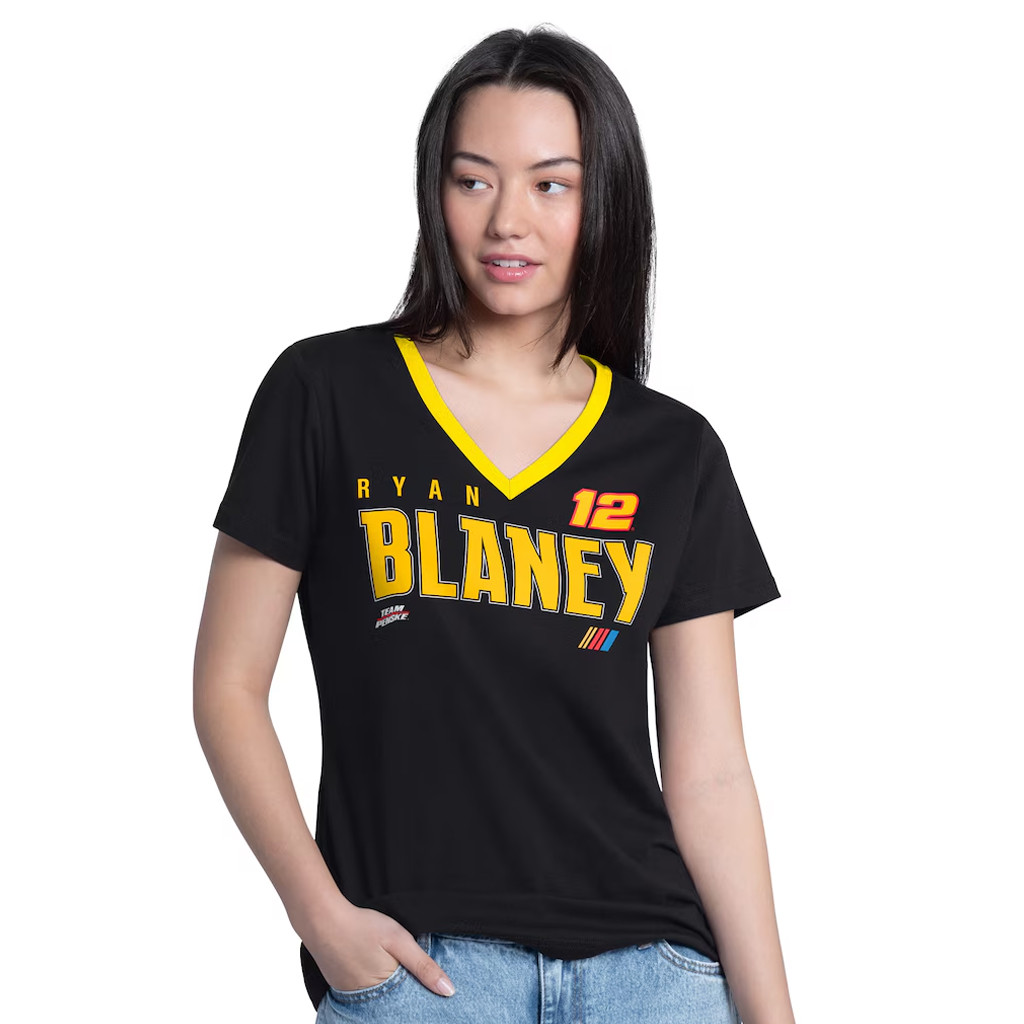 Ryan Blaney Merch 2026 Ryan Blaney 12 Team Penske V-Neck Shirt NASCAR Gifts For Her
