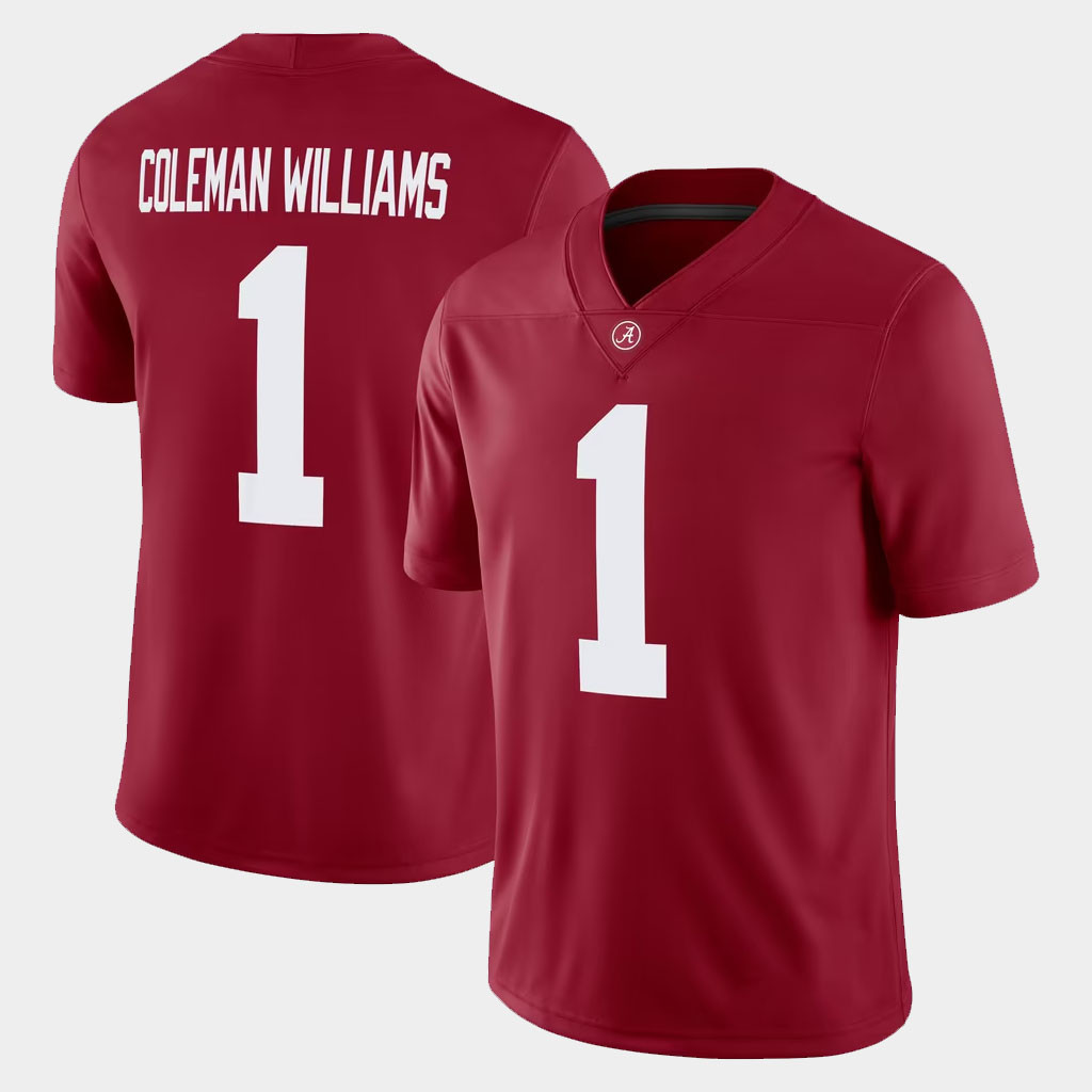 Ryan Coleman-Williams Jersey Shirt Alabama Crimson Tide Merch 2026 #1 Home Game Jersey