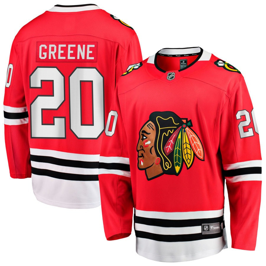 Ryan Greene Chicago Blackhawks 2025 Home Breakaway Jersey - Red 1 Ryan Greene Chicago Blackhawks 2025 Home Breakaway Jersey - Red