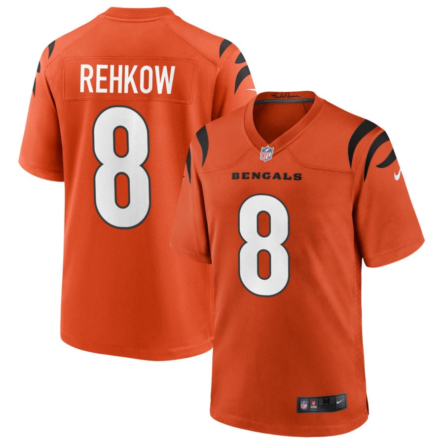 Ryan Rehkow Cincinnati Bengals 2025 Alternate Game Jersey - Orange