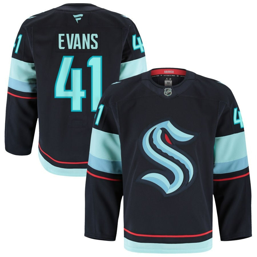 Ryker Evans Seattle Kraken 2025 Home Premium Jersey - Blue 1 Ryker Evans Seattle Kraken 2025 Home Premium Jersey - Blue