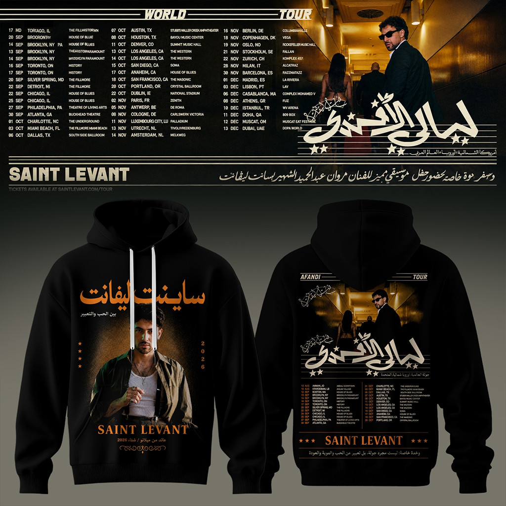 Saint Levant Afandi World Tour Hoodie Saint Levant Merch Gifts For People Who Like Music