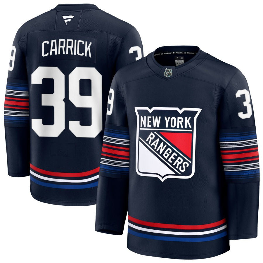 Sam Carrick New York Rangers 2025 Alternate Premium Navy Jersey 1 Sam Carrick New York Rangers 2025 Alternate Premium Navy Jersey