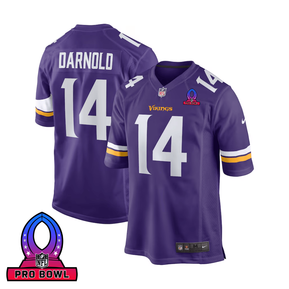 Sam Darnold Baltimore Ravens 2025 Pro Bowl Patch Game Men Jersey - Purple