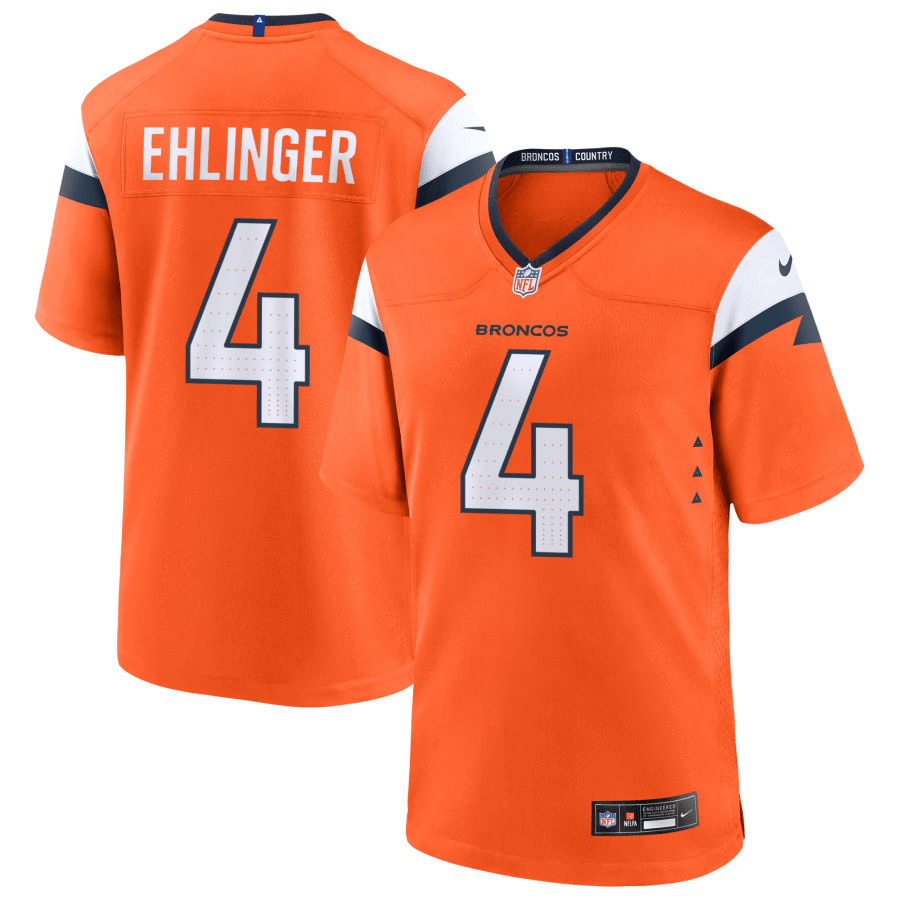 Sam Ehlinger Denver Broncos 2025 Game Jersey - Orange