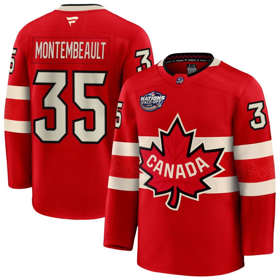 Sam Montembeault Canada 2025 4 Nations Face-Off Premium Red Jersey